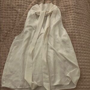 Express Cream Blouse with Bow Accent